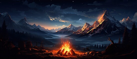 Mountain bonfire.