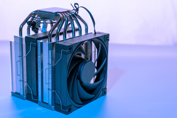 Computer fan. modern powerful cooler for cooling the CPU