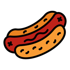 Hot Dog Icon Element For Design
