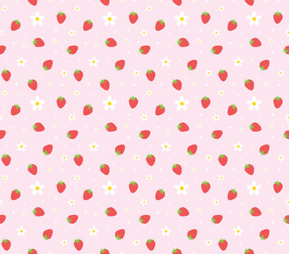 strawberry pattern background for design. Colorful background.