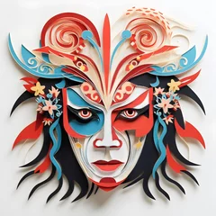 Foto op Canvas carnival mask isolated on black and white © shanviduranga12