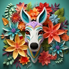 background,horse with flowers