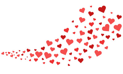 Valentine's day cute elements decoration heart confetti falling splatter love flat illustration
