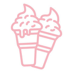 Ice Cream Cone Icon Element For Design
