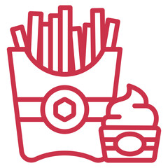 Obraz premium French Fries Icon Element For Design