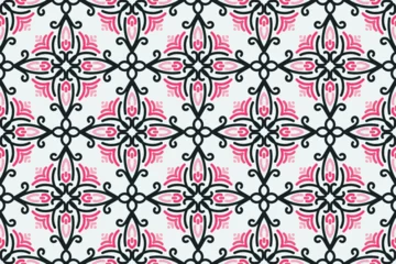 Foto op Plexiglas arabic pattern. balack, pink and white background with Arabic ornaments. Patterns, backgrounds and wallpapers for your design. Textile ornament. Vector illustration. © Ahmad Taufiq