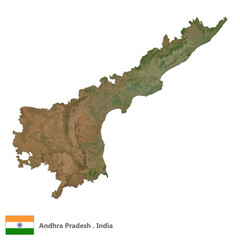 Andhra Pradesh, State of India Topographic Map (EPS)