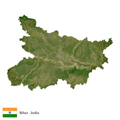 Bihar, State of India Topographic Map (EPS)