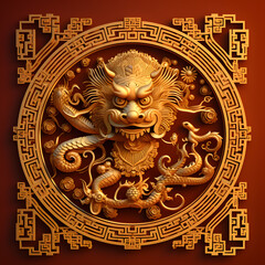 Chinese Golden Dragon for Auspicious Events and New Year Festivals