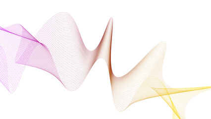 Abstract wave element for design. Digital frequency track equalizer. Stylized line art background. Vector illustration. Wave with lines created using blend tool. Curved wavy line,