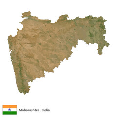 Maharashtra, State of India Topographic Map (EPS)