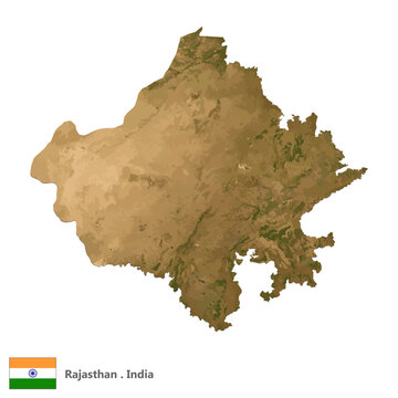 Rajasthan, State of India Topographic Map (EPS)