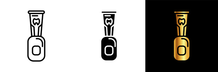 A hygiene and convenience icon representing a toothpaste dispenser, epitomizing cleanliness, dental care, and an essential tool for effortless toothpaste application.