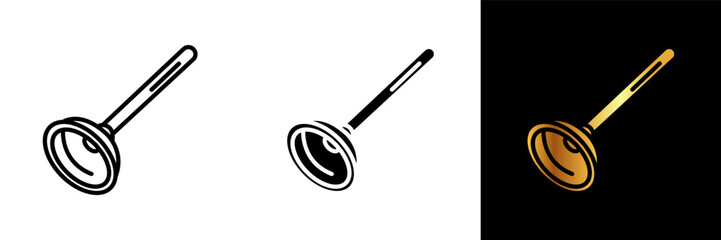 A utility icon representing a plunger, epitomizing plumbing, cleanliness, and an essential tool for clearing clogs and maintaining a well-functioning plumbing system.