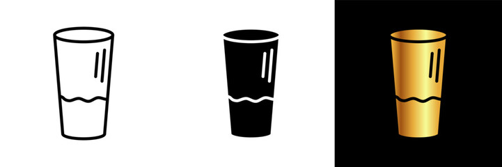 A simplicity and elegance icon representing a glass, epitomizing clarity, refreshment, and a versatile vessel for a variety of beverages. - obrazy, fototapety, plakaty