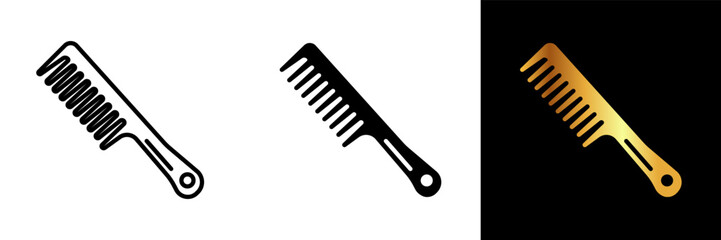  A grooming and styling icon representing a comb, epitomizing neatness, precision, and an essential tool for maintaining well-groomed hair.