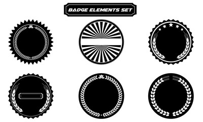 set of badges Element design collection for label and logo. Badges set in flat style