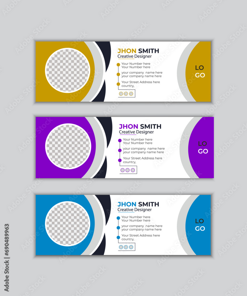 Wall mural professional corporate minimal email signature flat mail template.