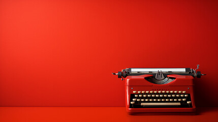 Red vintage typewriter