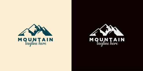 Mountain logo abstract vector design. Logotype template for extreme sport, climbers, nature adventures, explorers
