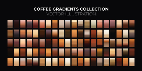 Coffee and cacao gradients background set. Templates of texture for banner, poster, flyer, presentation, mobile apps and smartphone screen design. Brown gradient. Chocolate background collections