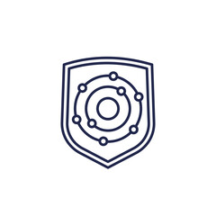 antioxidant icon with a shield, line vector