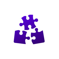 puzzle pieces icon on white