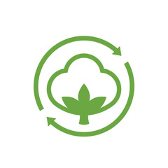 recycled cotton icon, vector sign