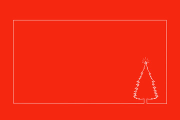 線画のクリスマスツリー