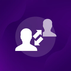 turnover icon with employees, vector design