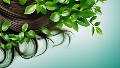 Vibrant Growth: Stylized Image of Accelerated Hair Growth, Healthy Scalp with Lengthening Strands. Lush Greenery Backdrop Symbolizes Vitality. Optimistic Visual for Hair Growth Promotion.