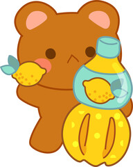 Cute Kawaii Digital Clipart Brown Bear 