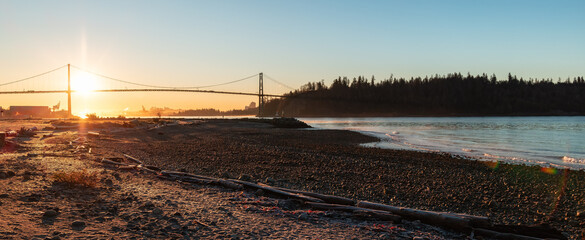 Sunrise at Scenic Beach in West Vancouver. Ambleside.