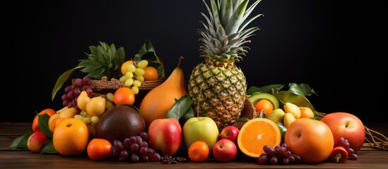 Naklejka na ściany i meble Different types of exotic fruits
