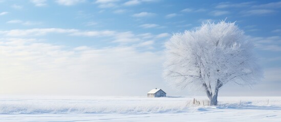 Obraz na płótnie Canvas Frigid winter on scenic Saskatchewan plains.