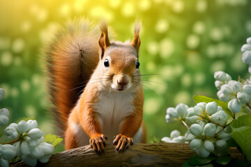 Cute squirrel animal, likes to play and have fun.