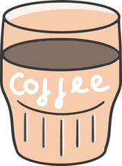 Cute decorative stickers in coffee shop style