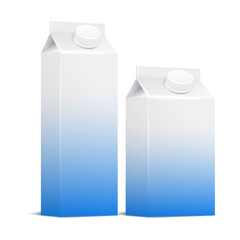Vector white milk box square on white