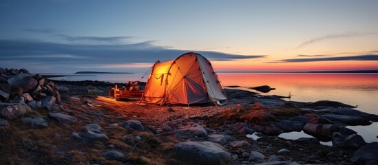 Move camp near Barents sea in Teriberka, Russia.