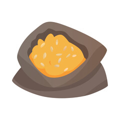 Vector bags of wheat, rye and flour illustration