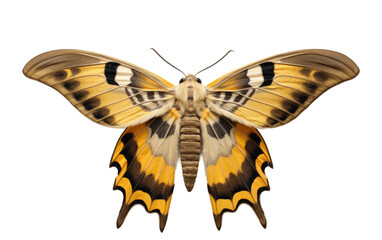 Fototapeta premium Realistic Image of a Sphinx Moth in Natural Splendor on White or PNG Transparent Background