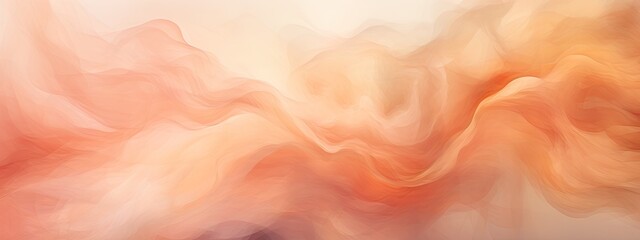  Flowing abstract shapes in Peach Fuzz 2024 color hues, evoking a sense of peace and creative inspiration. - obrazy, fototapety, plakaty