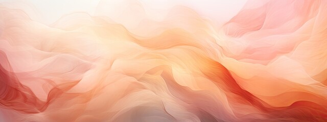 Graceful flows of Peach Fuzz 2024 colors create a soothing abstract pattern, perfect for conveying a sense of modern elegance and calm - obrazy, fototapety, plakaty