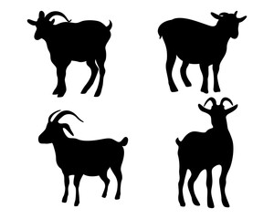 goat silhouettes vector illustration.