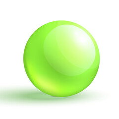 Vector realistic green bubbles on white background