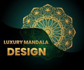 Luxury pattern design template with golden color.