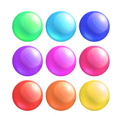 Vector set of vector 3d design elements, glossy icons, buttons, badge