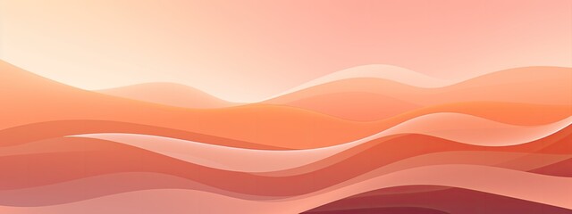 Fototapeta premium Soothing waves in the trendy Peach Fuzz 2024 color palette create an abstract design that's tranquil and aesthetically pleasing.
