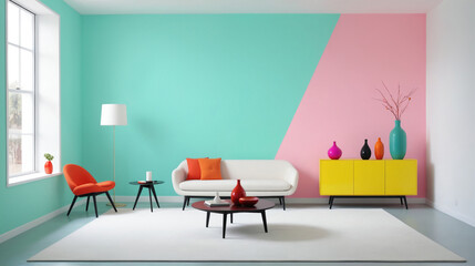 Creative Space Design with High Saturation Contrast Colors