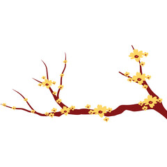 Branch Flower Lunar New Year Illustration